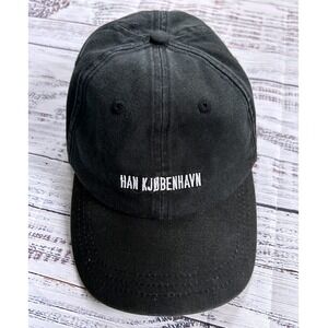 Han Kjobenhavn Black Logo Baseball Cap Organic Cotton Adjustable Hat